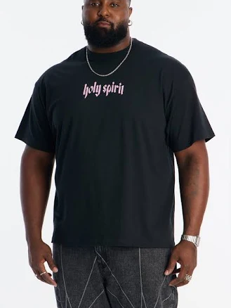 Fashion Nova Men's Protected By The Holy Spirit Short Sleeve Tee Shirt