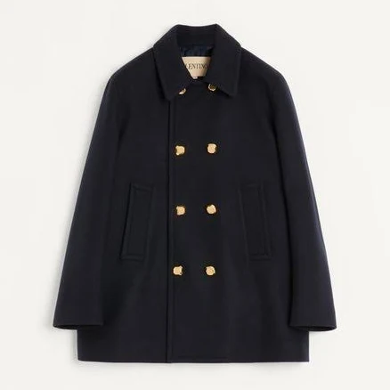 Valentino Garavani Men's Double-Breasted Wool Felt Coat