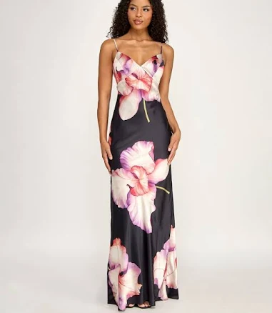 Floral Printed V-Neck Slip Dress