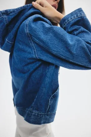 H&M Ladies Hooded Denim Jacket