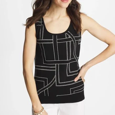 Chico's Ella Graphic Scoopneck Tank
