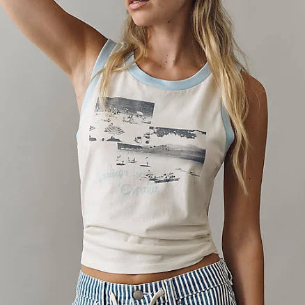 Letluv Cotton Photograph Tank Top