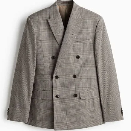 H&M Men's Regular-Fit Double-Breasted Jacket