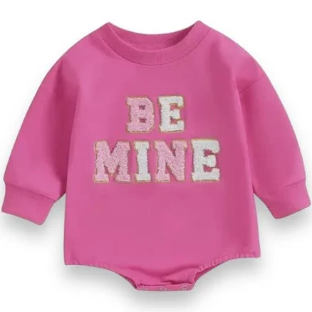 Be Mine Chenille Letter Romper