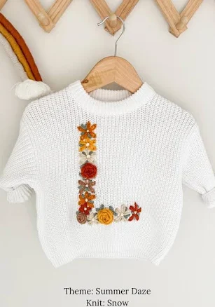Floral Letter Jumper Sweater