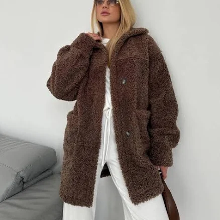 Oversized Eco Fur Sherpa Jacket