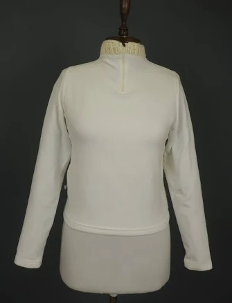 Marithe Francois Girbaud White Knitted Slim Fit Mock Neck 1/4 Zip