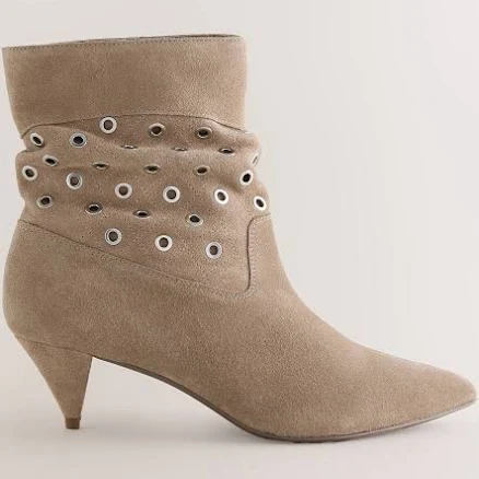 Women's Next Neutral Suede Ankle Boots with Eyelet