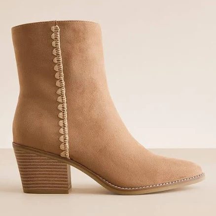 Mia Women's Sanddy Crochet Ankle Boots with Buckle