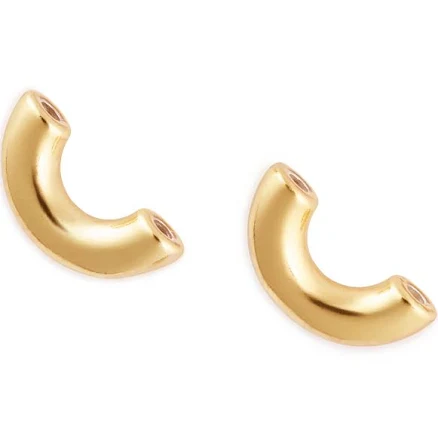 Elbow Macaroni Earrings in Yellow Gold Plated