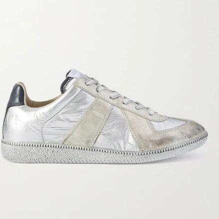 Maison Margiela Men's Metallic-Leather Low-top Sneakers