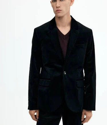 H&M Men's Regular-Fit Velvet Jacket