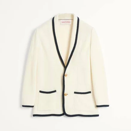 Man Valentino Garavani Wool And Cotton Single-breasted Jacket