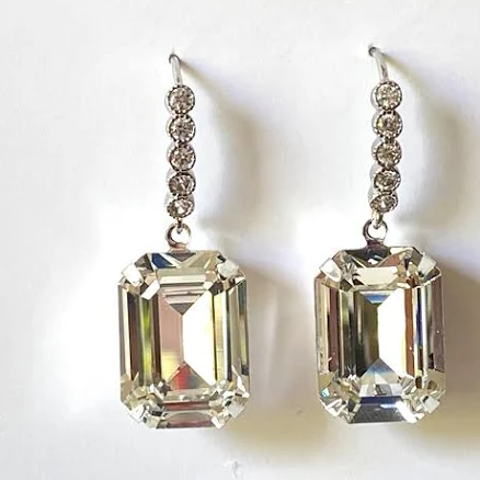 ArtistInJewelry Octagon Crystal Drop Earrings