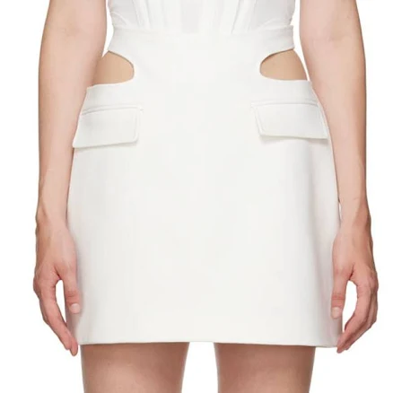 Dion Lee white y front miniskirt