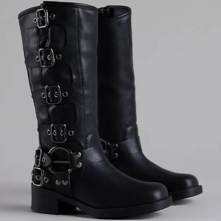 Windsor Totally Edgy Buckled Square Toe Leather Boots