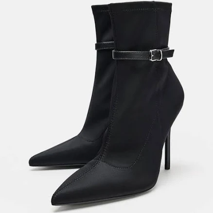 Zara Woman's Buckle Heeled Ankle Boots