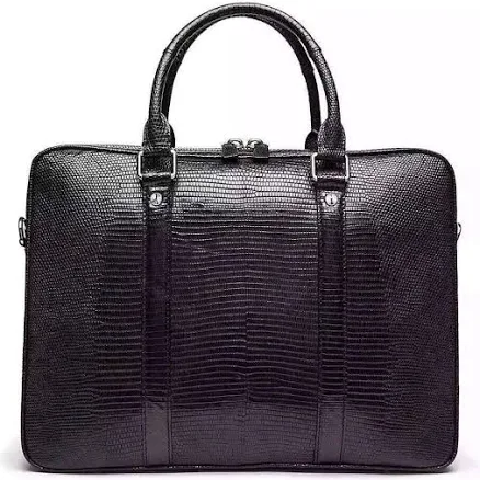 Men's Genuine Lizard Skin Leather Briefcase Bag