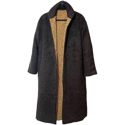 Bottega Veneta Brown Alpaca Wool Reversible Coat Size S