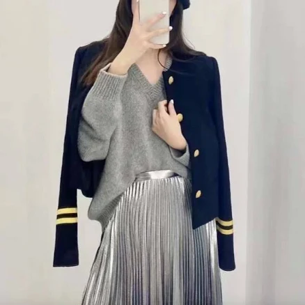 Celine Black Cashmere Spencer Captain's Jacket/blazer F 34/us 2 $3,950