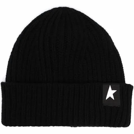Golden Goose Star Patch Ribbed Beanie