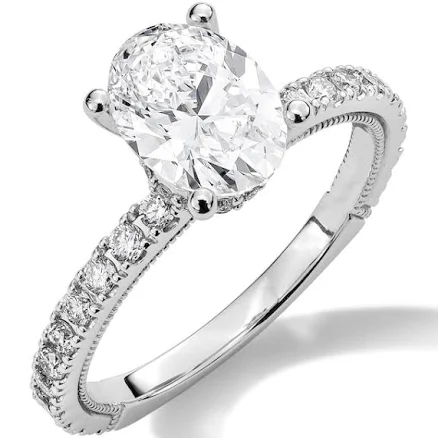 KAY 2 ct tw Oval-Cut Lab-Grown Diamond Engagement Ring in 14K White