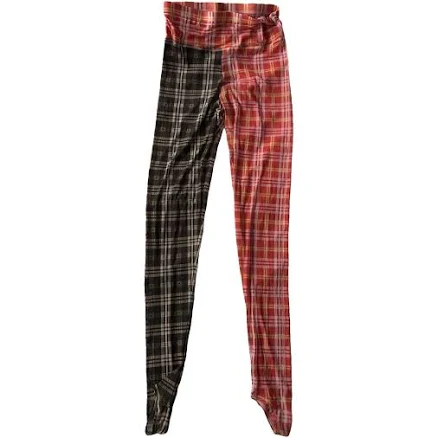 Chopova Lowena Split Tartan Mesh Leggings