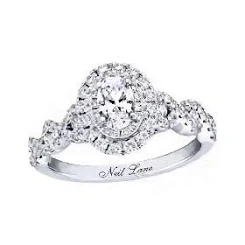 Neil Lane 1-1/3 Carats tw Oval & Round-cut Diamond Bridal Set in 14K