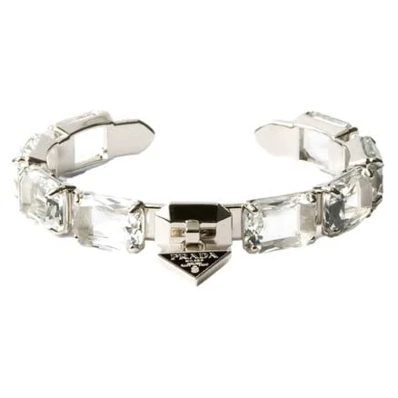 Prada Women's Triangolo Crystal Cuff Bracelet