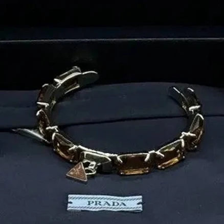 Prada Women's Metal Crystal Bracelet