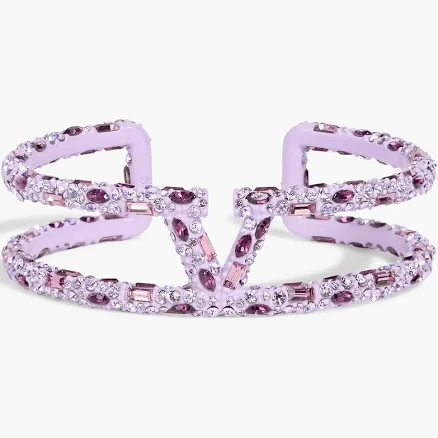 Valentino Garavani - Metal Bracelet With Crystals - Woman - L