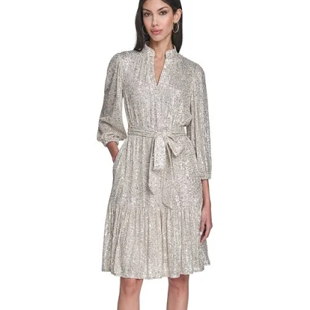 Eliza J Women's Sequin Belted Dress
