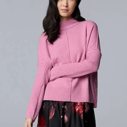 Simply Vera Vera Wang Women's Luxe Cashmere Blend Mockneck Sweater