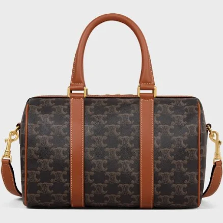 CELINE Medium Boston Bag in Triomphe Canvas