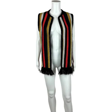 Sears Women's Boho Striped Fringe Hem Vest