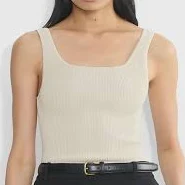 Aritzia Tops Aritzia Babaton Cropped Sculpt Knit Squareneck Tank