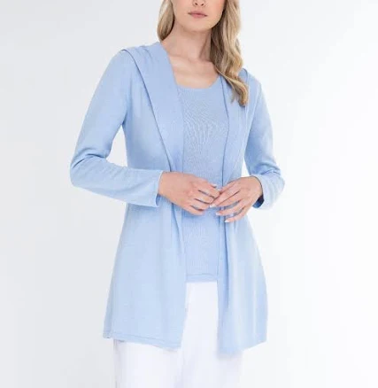 Cotton Cashmere Fly Away Hooded Cardigan