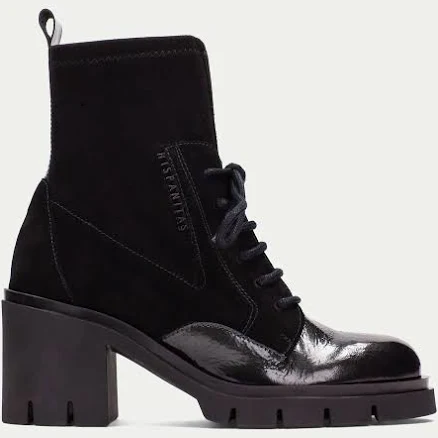 Leather Lace-Up Ankle Boots with Track Sole