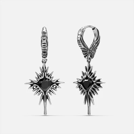 Winged Heartburst Surgical Steel Earrings