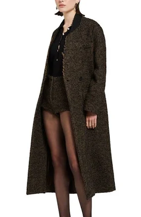 Double-Breasted Tweed Coat