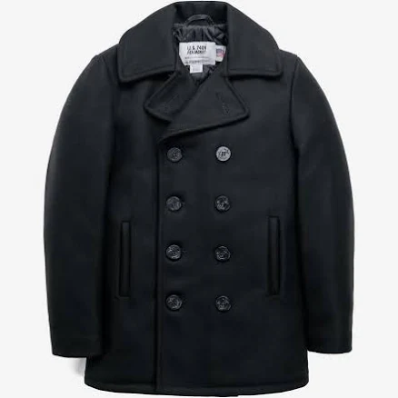 Schott Navy Wool Pea Coat