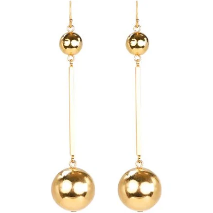 Ben-Amun Grand Gold Ball Drop Earrings