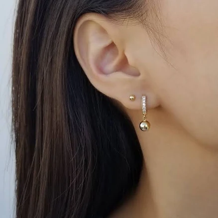 ALAINA Ball Dangle Huggie Earrings