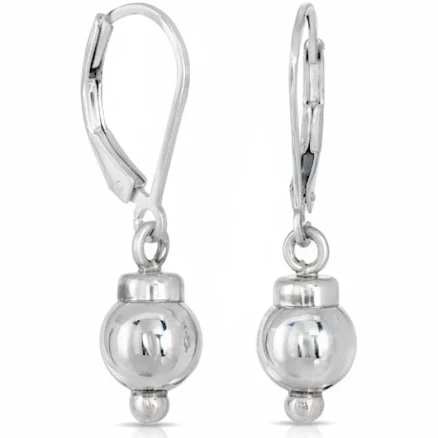 14k Gold + Sterling Silver Single Ball Drop Earrings