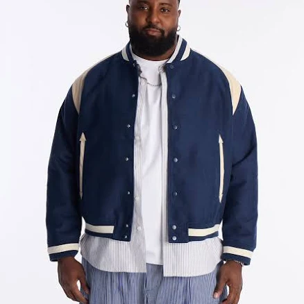 Fashion Nova Men's Faux Suede Varsity Jacket