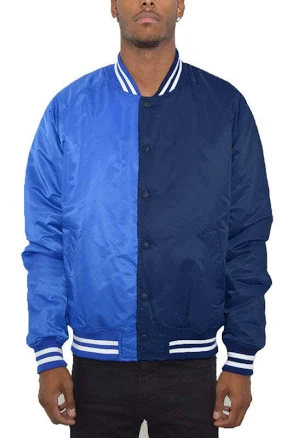 Men's Color Block Two Tone Varsity Jacket