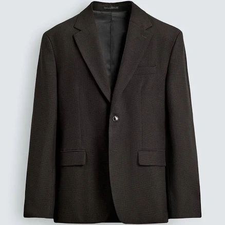 Zara Men's Houndstooth Suit Jacket