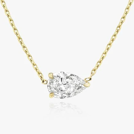 VRAI Solitaire Pear Lab Grown Diamond Necklace in 14k Gold