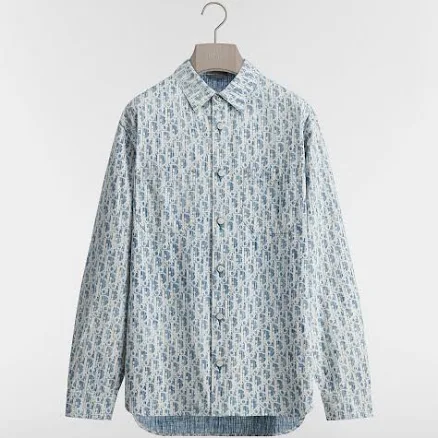 DIOR Men's Dior Oblique Kasuri Cotton Denim Overshirt