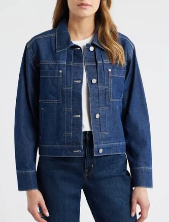 City Blues Women's Pleated Denim Jacket